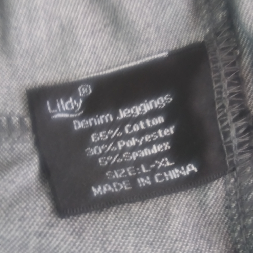 Women's Grey Denim Jeggings - Picture 5 of 6